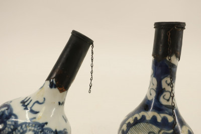Two Minyao Bottle Vases with Metal Rims