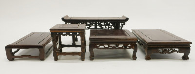 Image for Lot Five Small Chinese Wood Table Stands