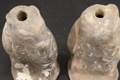 Two Han Dynasty Pottery Owls