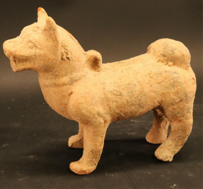 Three Han Dynasty Terracotta Standing Dogs