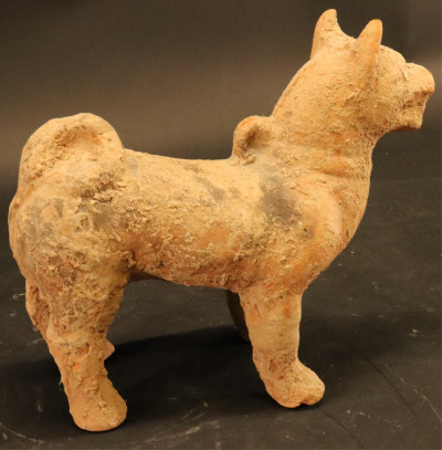 Three Han Dynasty Terracotta Standing Dogs