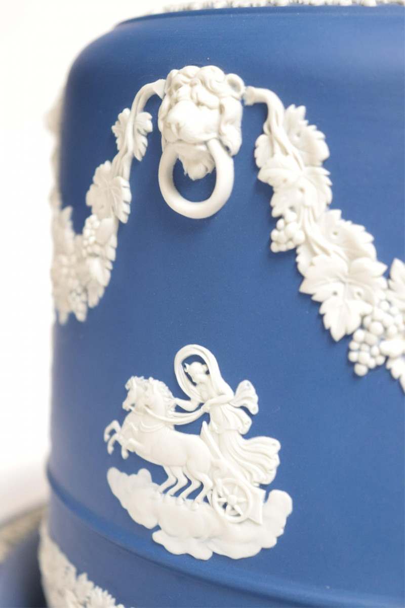 Wedgwood Blue Jasperware Dome & Tobacco Jars