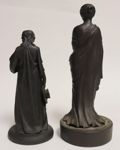 Wedgwood Black Basalt Figures, Olivia & Winter