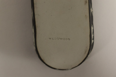7 Wedgwood Black Basal Boxes and Pin Trays