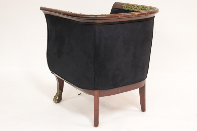 Empire Parcel-Gilt Mahogany Tub Chair