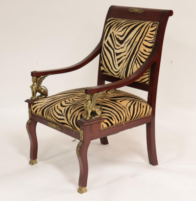 Empire Style Stained Beechwood Fauteuil