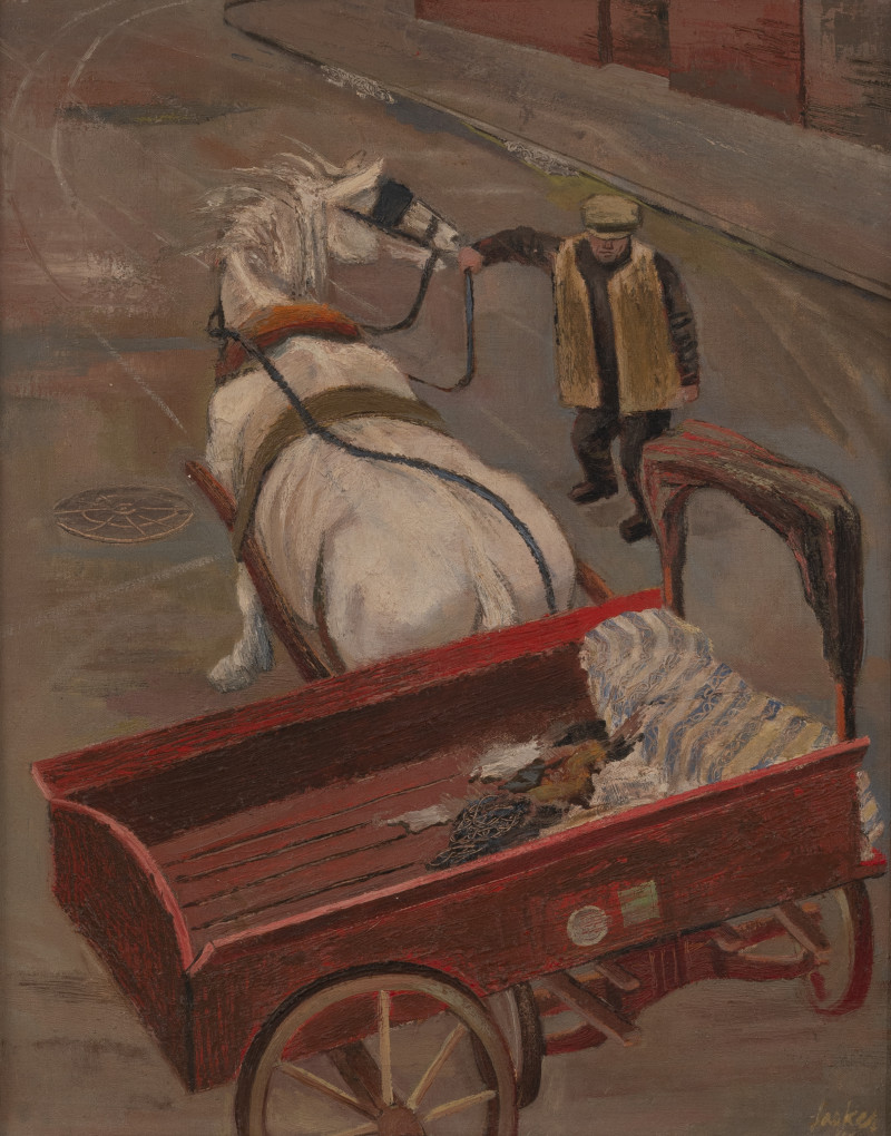 Joe Lasker - Untitled (Horse drawn wagon)