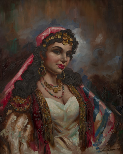 Image for Lot Remo Capone - Untitled (Portrait of a gypsy woman)