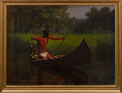 Artist Unknown - Untitled (Native American in canoe)