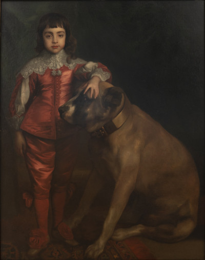 Image for Lot after Anthony van Dyck - Charles II as a boy with a Mastiff