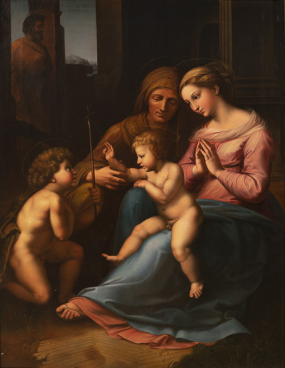 Italian School - Virgin Mary and Joseph With Baby Jesus and the Infant John The Baptist
