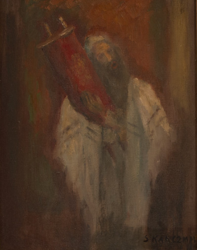 Image for Lot Simon Karczmar - Untitled (Rabbi with torah)