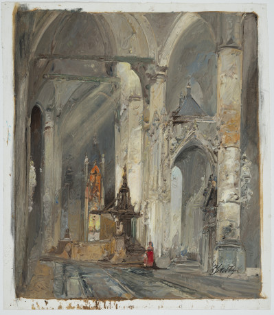 Jan de Vogel - Cathedral Interior in Prayer