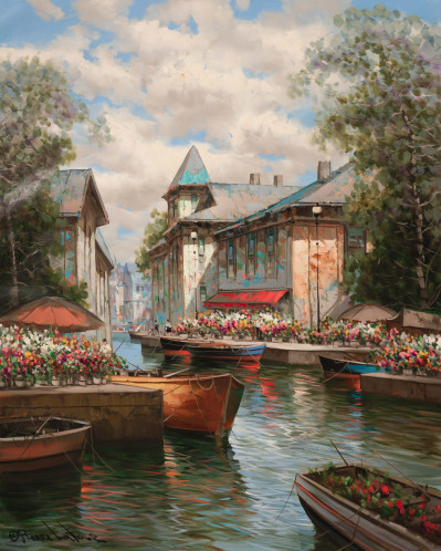 Image for Lot Pierre Latour - Flower Market Bridge