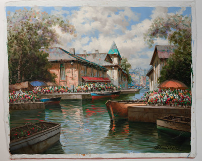 Pierre Latour - Flower Stand By The Barges