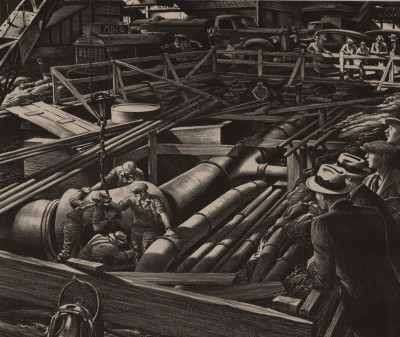 Image for Lot Edward Arthur Wilson - Untitled (Pipeline construction in New York City)
