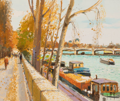Gerard Passet - Automne Sur La Seine A Paris
