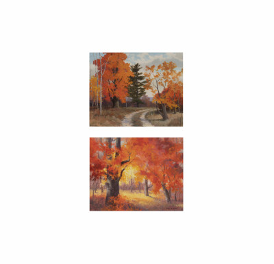 Image for Lot Rudy de Reyna - Group, two (2) Autumn scenes