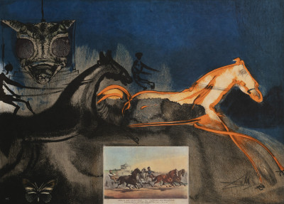 Salvador Dali - Currier &amp; Ives series: American Trotting Horses II