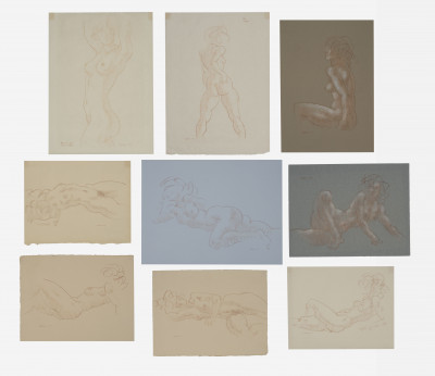 Image for Lot Donald Holden - Nine nude drawings
