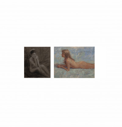 Unknown Artist - Group, two (2) portraits of nude women