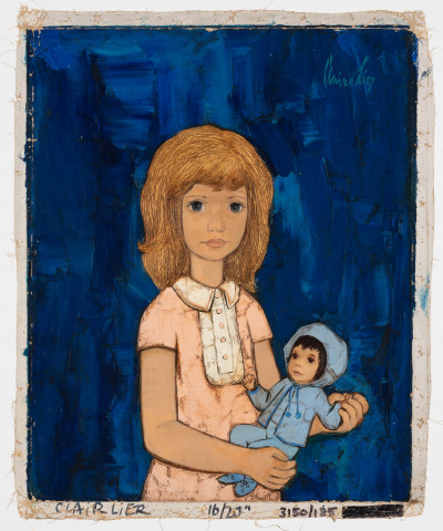 Image for Lot Claire Lier - Girl with Doll on Blue