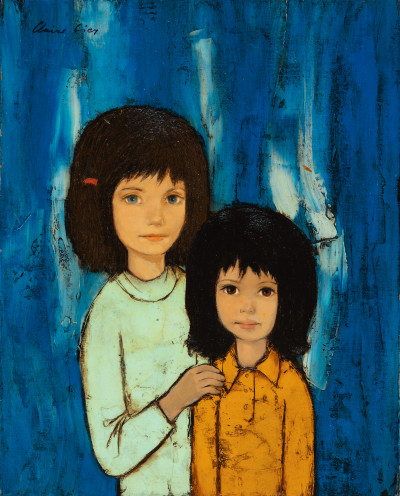 Image for Lot Claire Lier - Two Girls on Blue