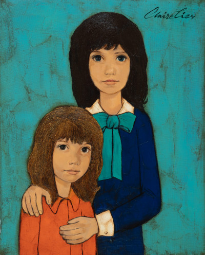 Claire Lier - Two Girls on Blue