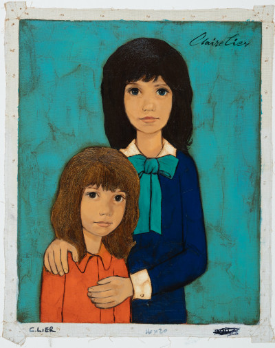 Claire Lier - Two Girls on Blue