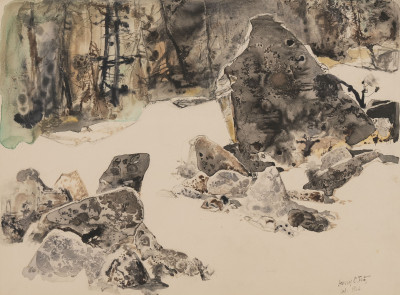 Henry Pitz - Untitled (Rocky landscape)