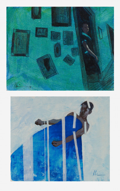 Jeremy Wilson - Group of two (2) blue scenes