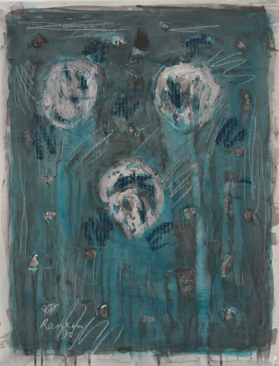 David Rankin - Untitled (White on blue)