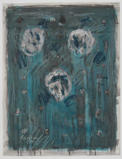 David Rankin - Untitled (White on blue)