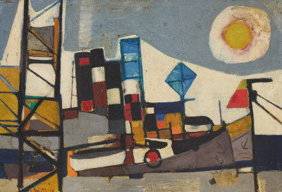 Unknown Artist - Untitled (Abstract cityscape)