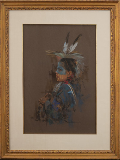 Troy Anderson (attributed) - Untitled (Portrait of a young Native American)