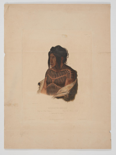 Charles Bodmer (attributed) - Mahsette-Kuiuab, Cheif, of the Cree Indians