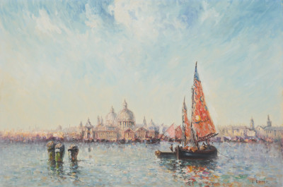 Image for Lot Laszlo Ritter - Sailboat in Venice