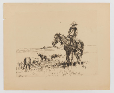 William Elling Gollings - Untitled (Cowboy and Cattle)