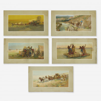 Frederic Remington - Five (5) Anheuser-Busch Western scenes