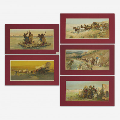 Image for Lot Frederic Remington - Five (5) Anheuser-Busch Western scenes