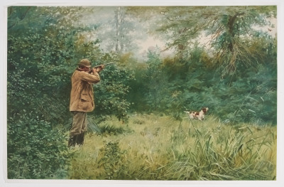 Arthur Burdett Frost - Group, two (2) Hunting scenes