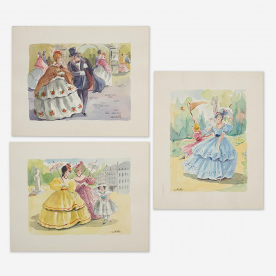 Image for Lot R. Forbella - Group, three (3) outdoor scenes
