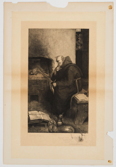 W.H.W Bicknell After Howard Pyle - Untitled (Monk writing)