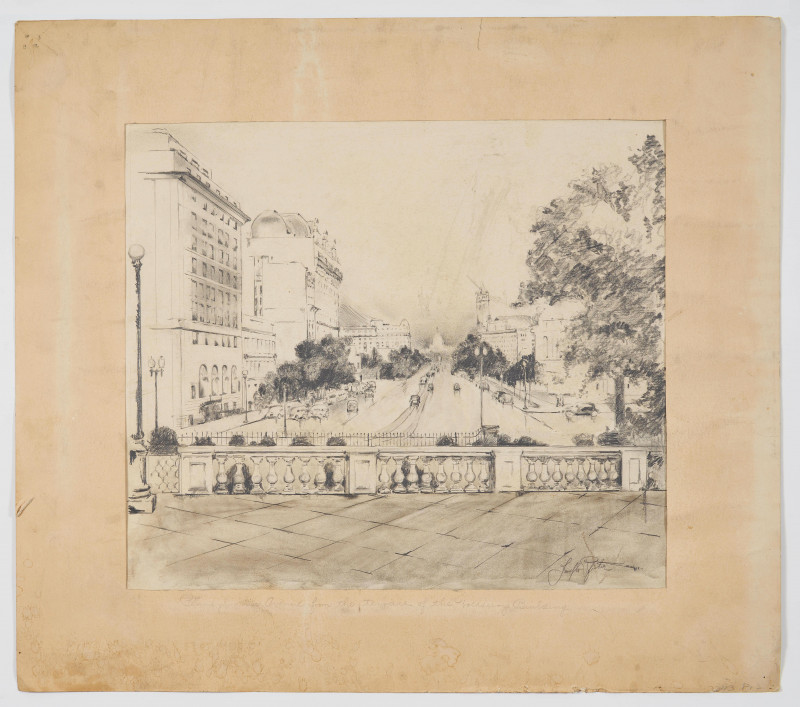Unknown Artist - Pennsylvania Ave from the Terrace of the Treasury Building