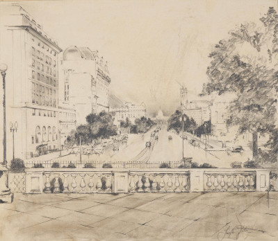 Image for Lot Unknown Artist - Pennsylvania Ave from the Terrace of the Treasury Building