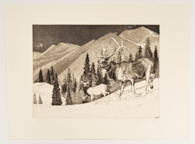 Don Crouch - Group, three (3) 1 Elk, 2 Moose scenes