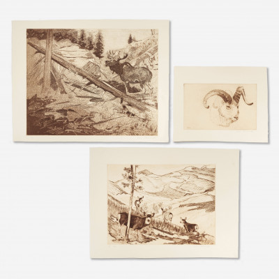 Image for Lot Don Crouch - Group, three (3) Mountain animals