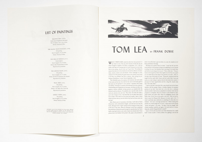 Tom Lea - Portfolio of Six Paintings with an Introduction by J. Frank Dobie