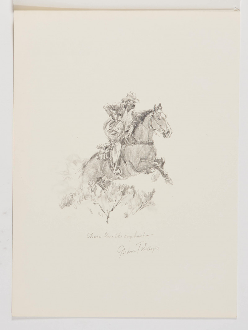 Gordon Phillips - Group, four (4) cowboy sketches