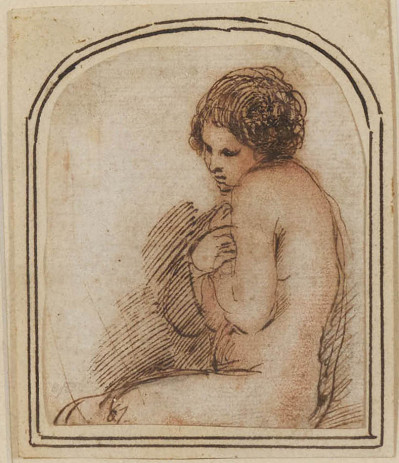 Image for Lot Giovanni Francesco Barbieri (Il Guercino) - Nude Study of a Seated, Young Woman